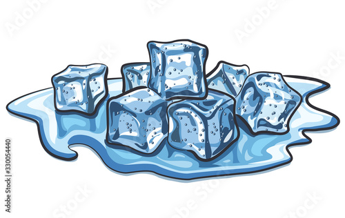 melted ice cubes