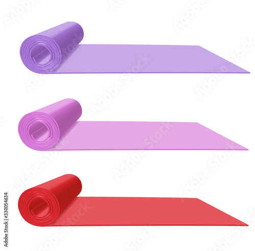 Color yoga mat. Fitness equipment