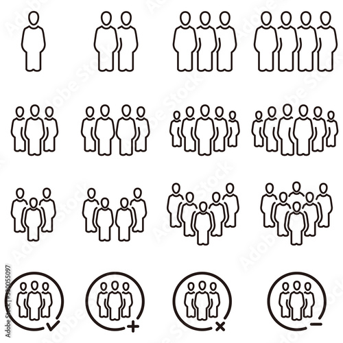 people and population icon set,vector and illustration