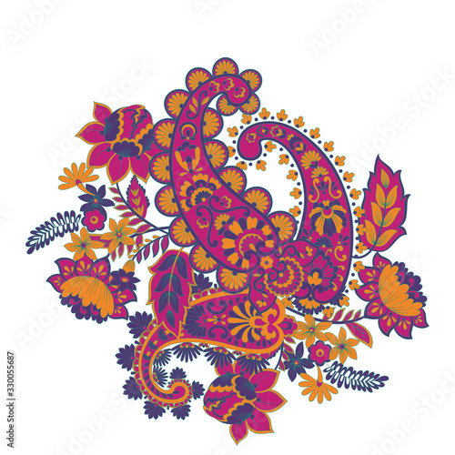 Isolated indian pattern with paisley