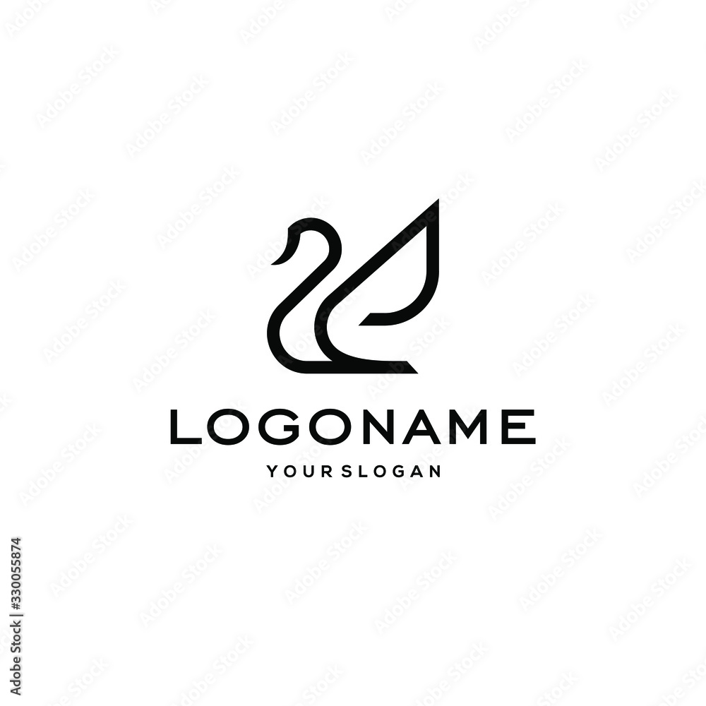 swan logo,goose or duck icon design vector in trendy and abstract luxury line outline style swan logo,goose or duck icon design vector in trendy and abstract luxury line outline style