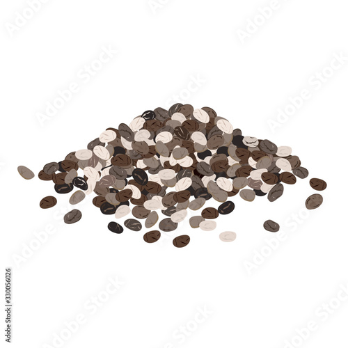 Chia seeds isolated on white background. Vector illustration