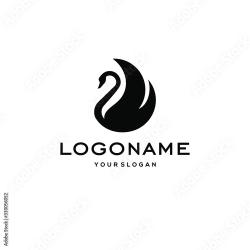 swan logo,goose or duck icon design vector in trendy and abstract luxury line outline style 