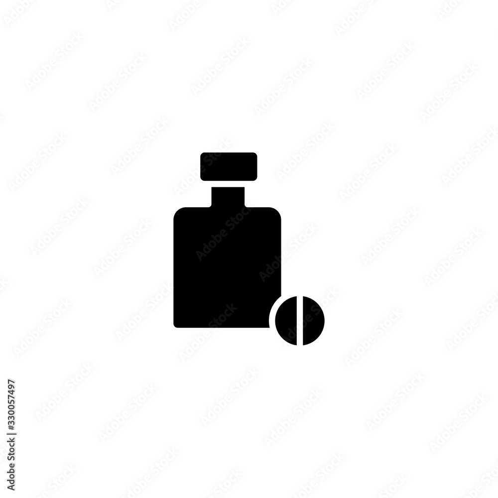 Vector illustration, pill and bottle icon design Vector illustration, pill and bottle icon design