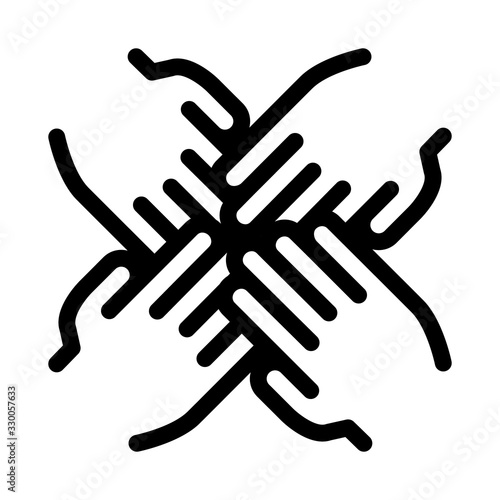 Group Handshake Icon Vector. Outline Group Handshake Sign. Isolated Contour Symbol Illustration
