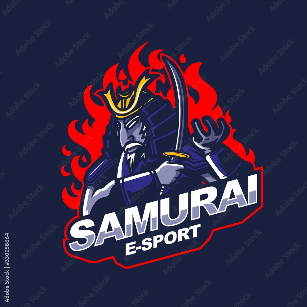 samurai knight e-sport gaming mascot logo template samurai knight e-sport gaming mascot logo template