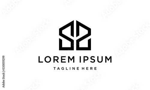 initial S with house home logo design concept