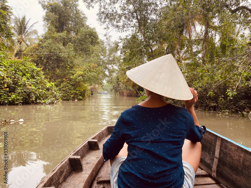 Frau Am Boot, Mekong-Delta photo