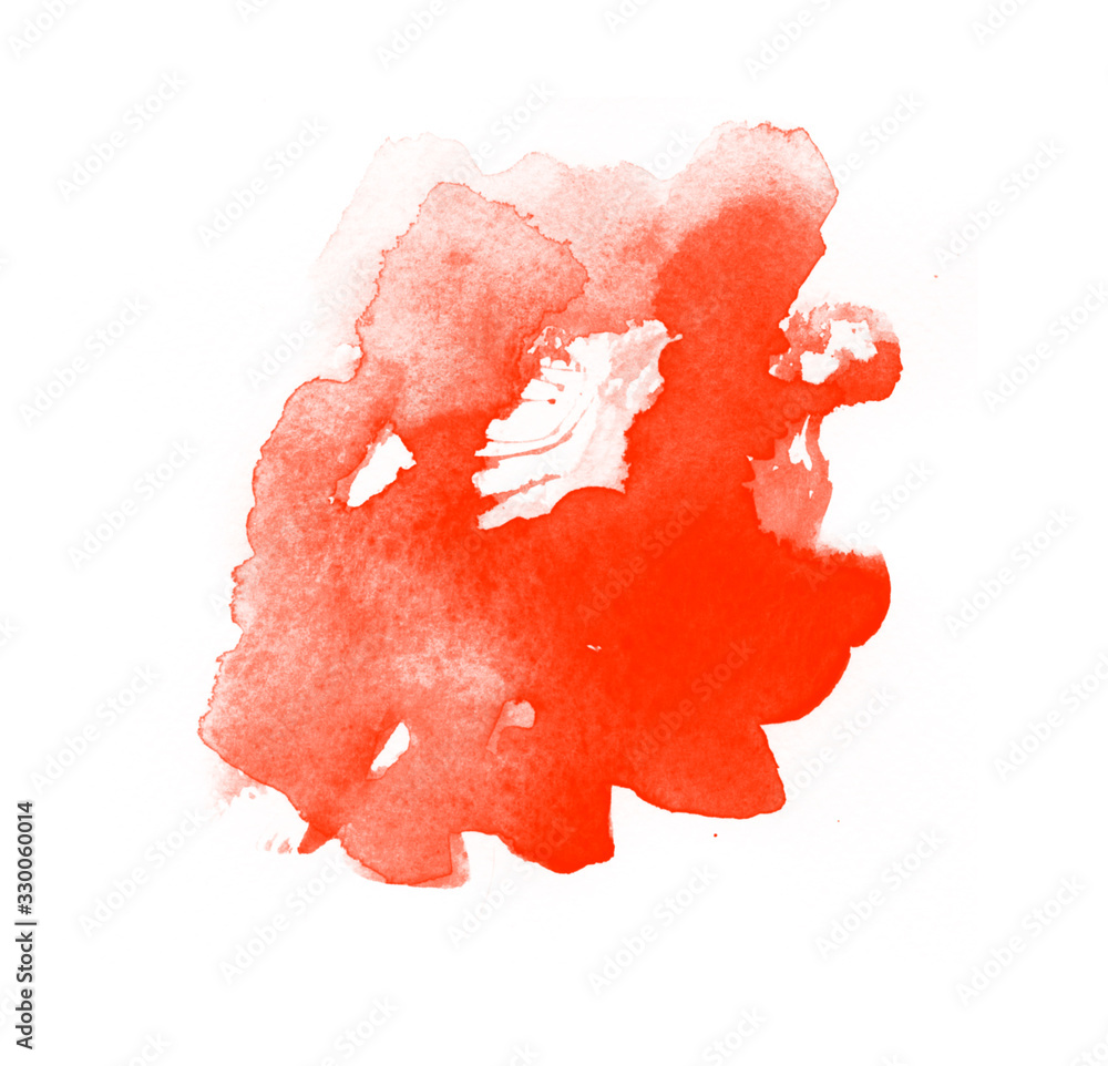 Red watercolor isolated brush background
