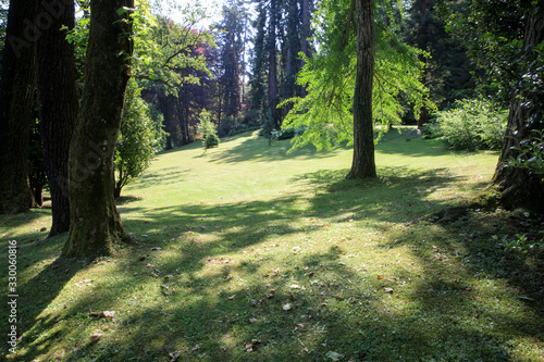 Stresa (VCO), Italy - June 02, 2018: Villa Pallavicino garden, Stresa, Verbano-Cusio-Ossola, Piedmont, Italy.