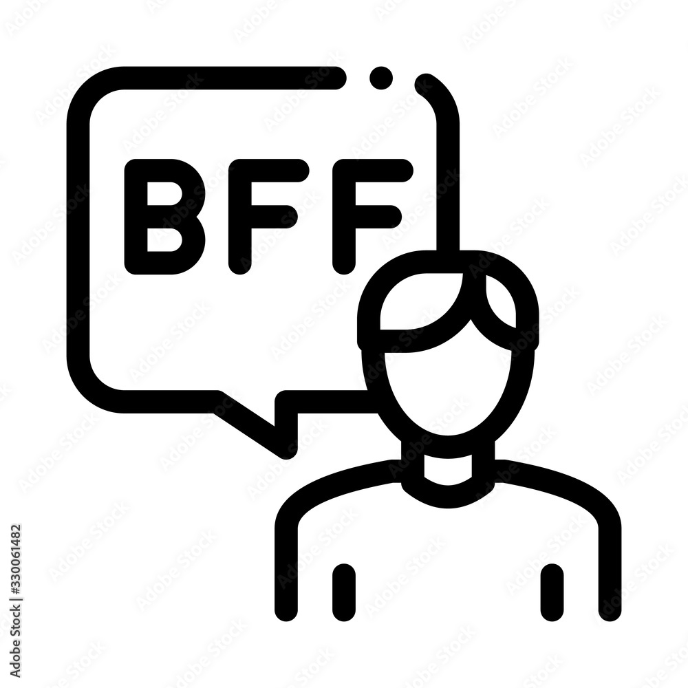 Human Talking Bff Icon Vector. Outline Human Talking Bff Sign. Isolated Contour Symbol Illustration Human Talking Bff Icon Vector. Outline Human Talking Bff Sign. Isolated Contour Symbol Illustration