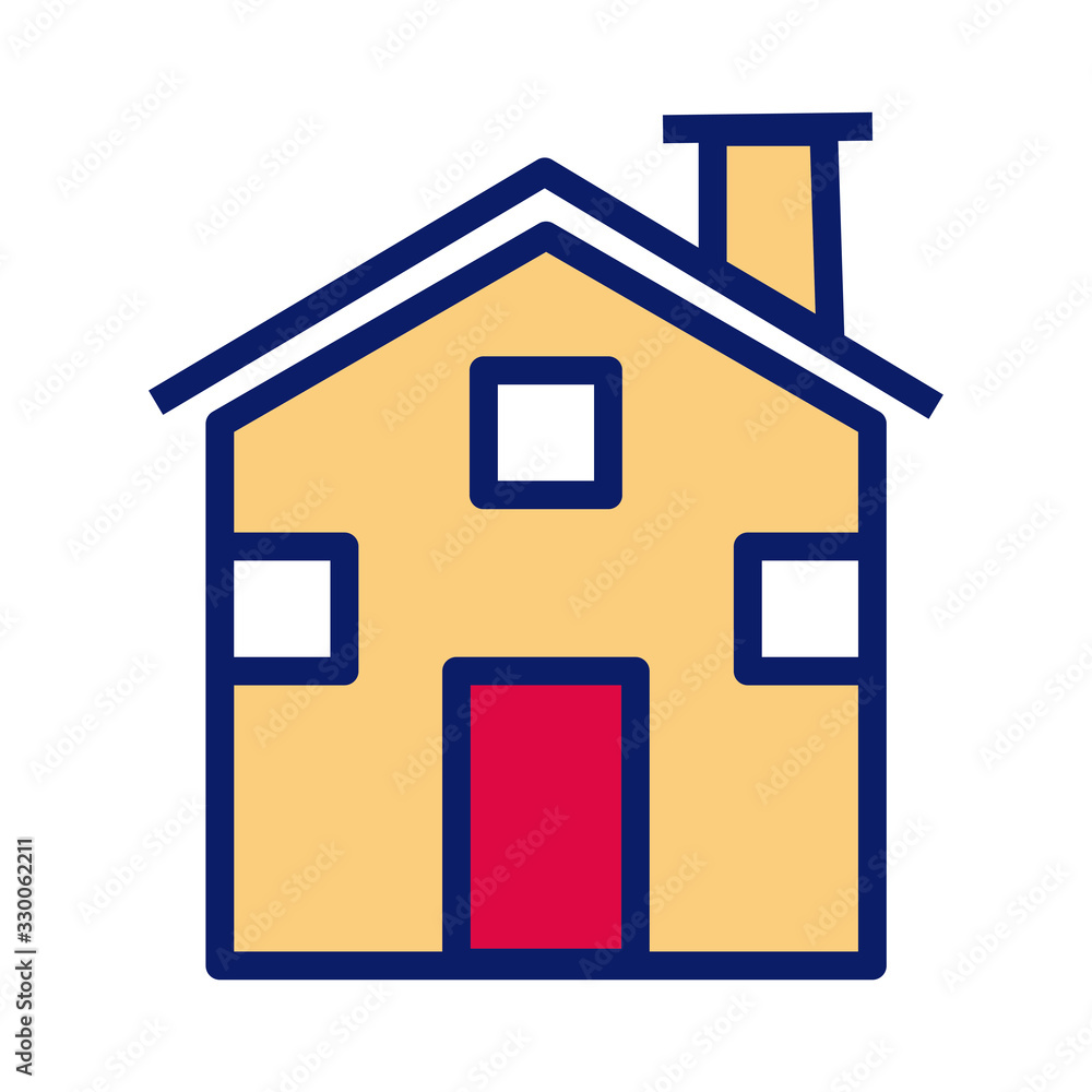 house front facade line and fill style icon house front facade line and fill style icon