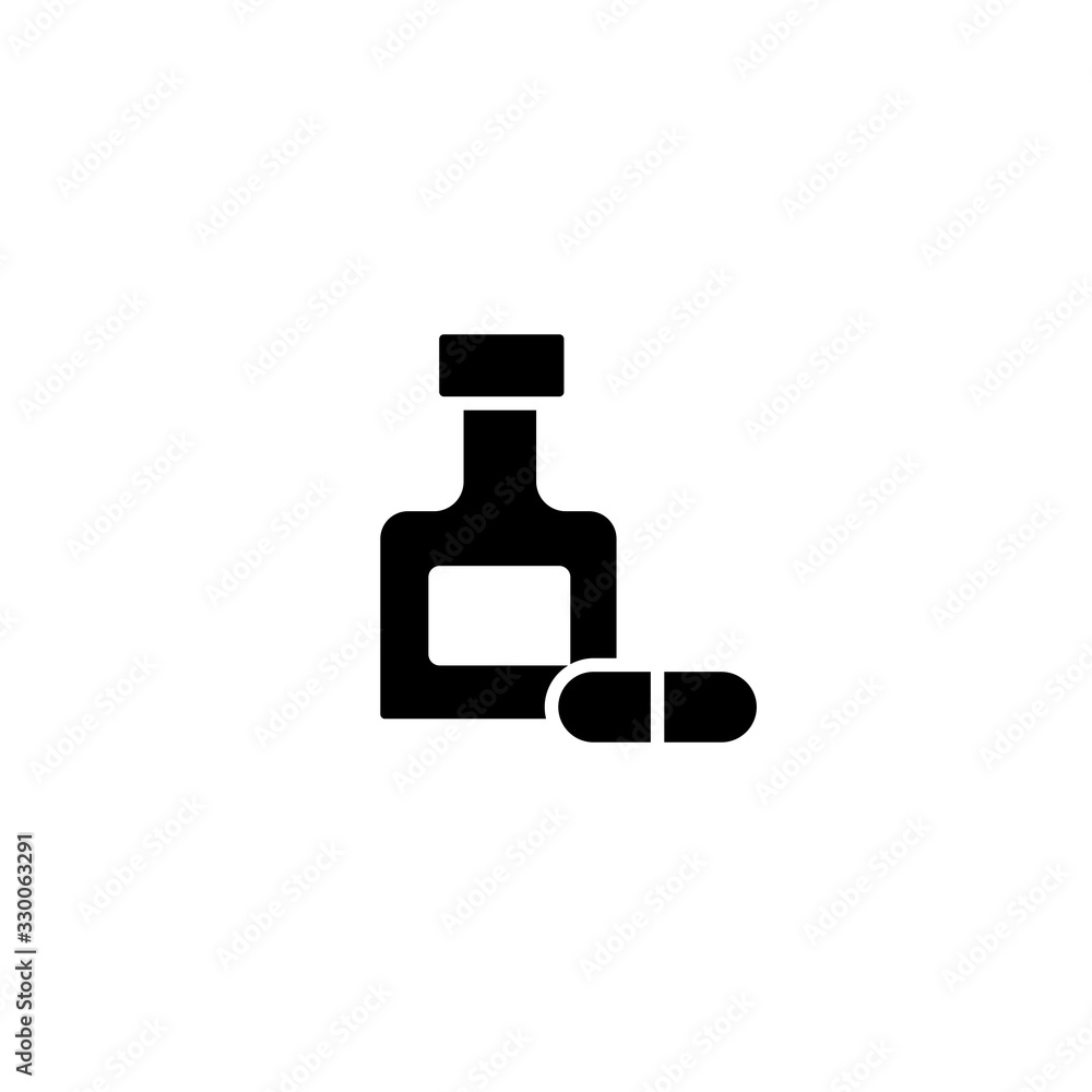 Vector illustration, capsule and bottle icon design Vector illustration, capsule and bottle icon design