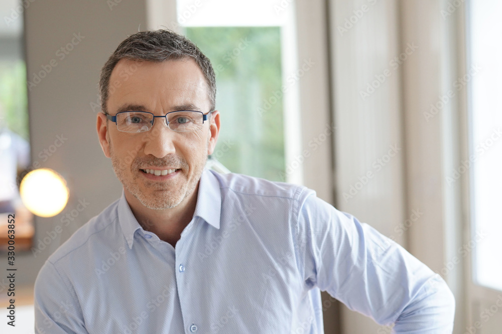 Portrait of middle-aged man with eyeglasses Portrait of middle-aged man with eyeglasses
