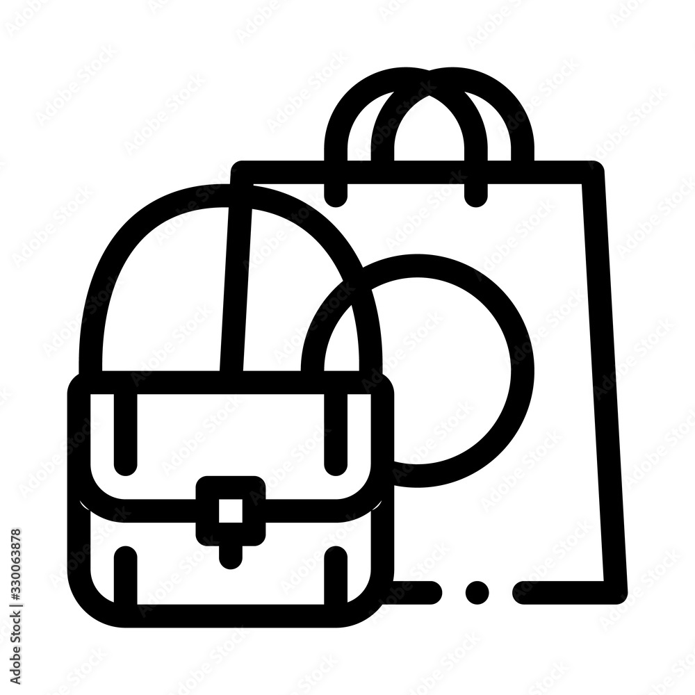 Bag Fashion Style Icon Vector. Outline Bag Fashion Style Sign. Isolated Contour Symbol Illustration Bag Fashion Style Icon Vector. Outline Bag Fashion Style Sign. Isolated Contour Symbol Illustration