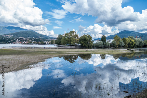 Reflection on the Lake Maggiore in Germignaga photo