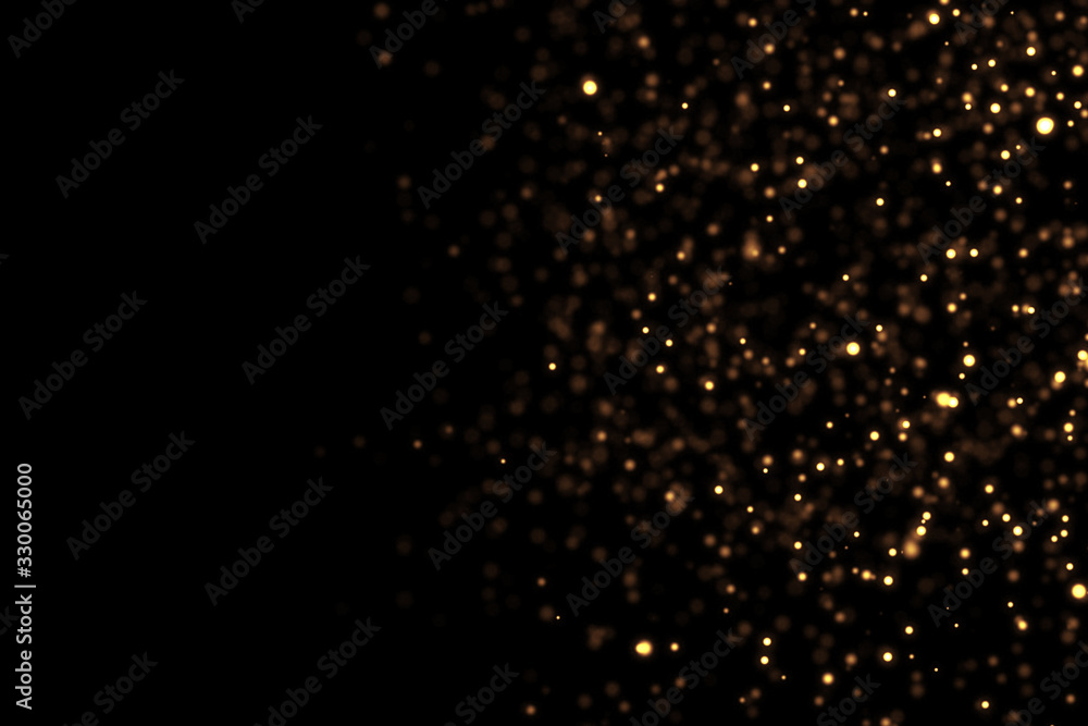 frame of christmas digital glitter sparks golden particles vertical strips flowing on black background, holiday event