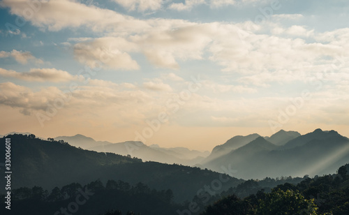 Landscape Sunset Fog Mountain ThaiLand 