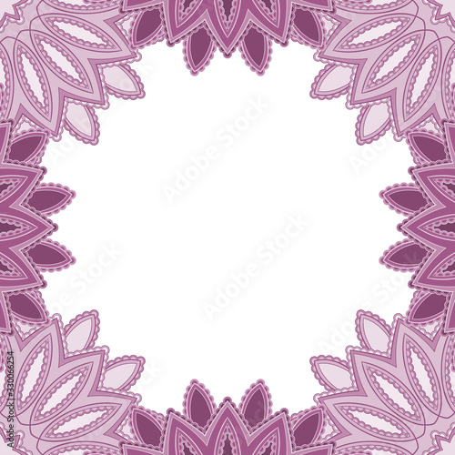 Abstract floral decorative frame for greeting card or invitation in ethnic style