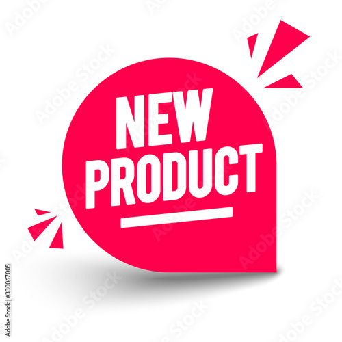 Vector Illustration Red New Product Bagde. Modern Web Banner Element