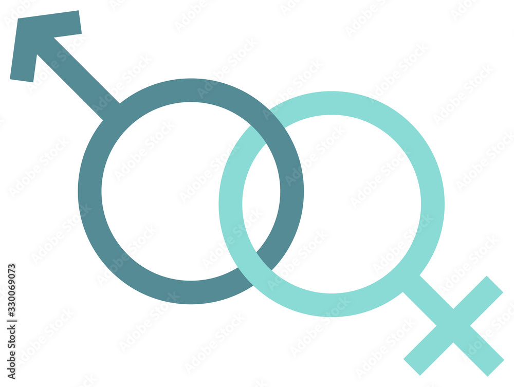 Woran Erkennt Man Bei Küken Das Geschlecht Männliche und weibliche Geschlecht Symbole, Zeichnung 01 Stock Vector