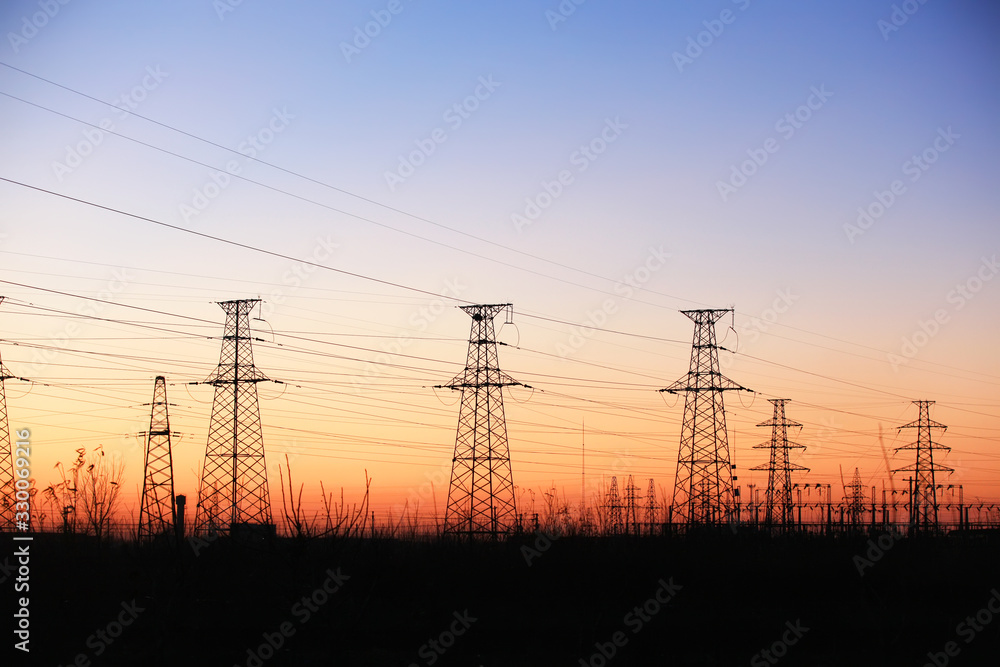the pylon in the evening the pylon in the evening