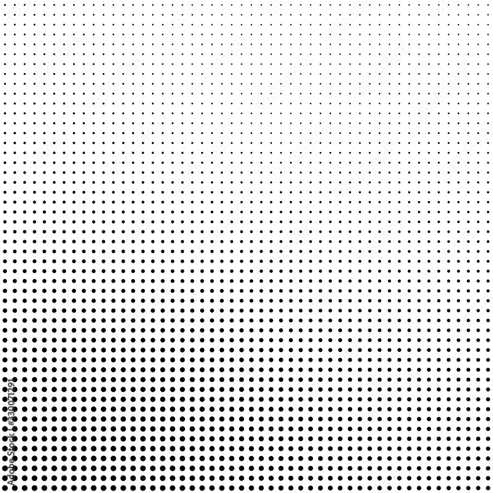 Abstract halftone background in black and white. Dotted vector pattern