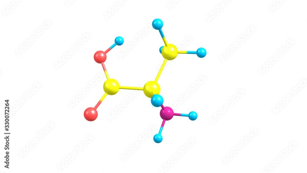 Alanine molecule rotating video full HD Alanine molecule rotating video full HD