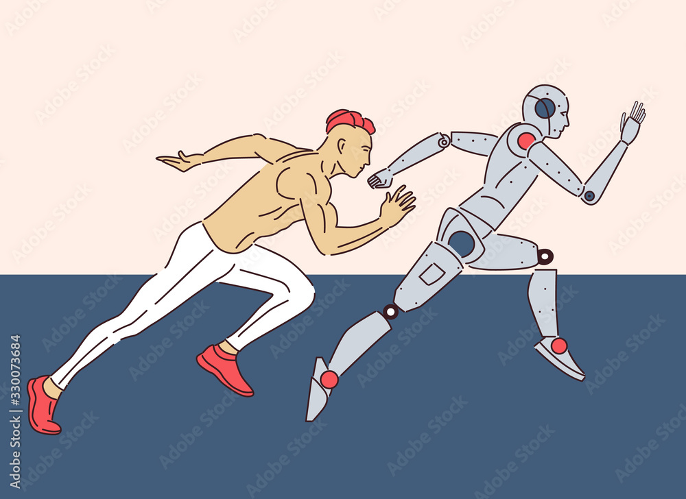 Human and robot competitions