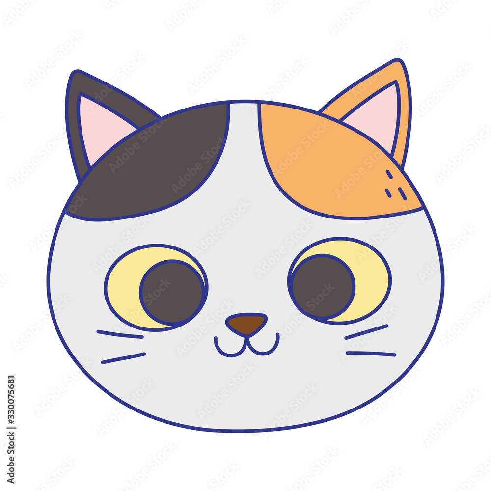 Cute cat face feline cartoon animal icon Vector Image