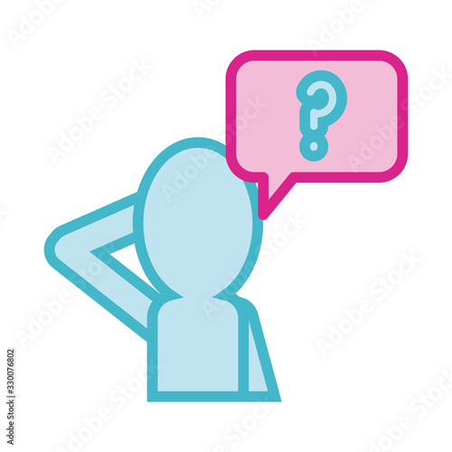 user avatar with interrogation symbol line and fill style