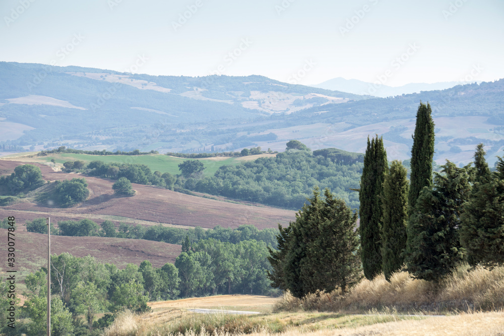 Obraz premium Magnificent Tuscan rolling hills landscape in the Val d