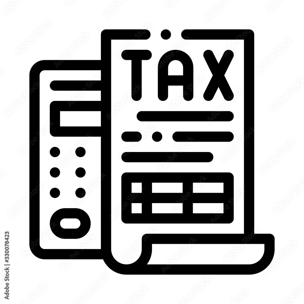 Tax Calculator Icon Vector. Outline Tax Calculator Sign. Isolated Contour Symbol Illustration Tax Calculator Icon Vector. Outline Tax Calculator Sign. Isolated Contour Symbol Illustration