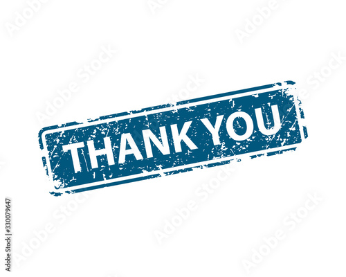 Thank you stamp vector texture. Rubber cliche imprint. Web or print design element for sign, sticker, label.