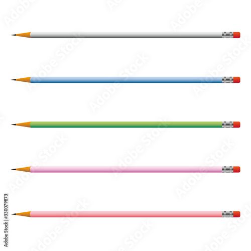 Fototapeta Pencil in five colors