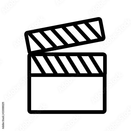 clapper board line style icon