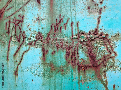 Close up of weathered metal wall.