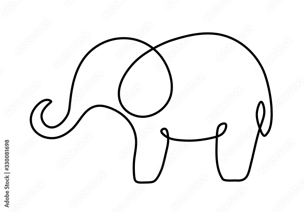Elephant line drawing deals