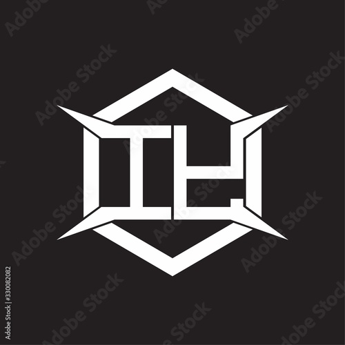 IY Logo monogram with hexagon and four taper shape design template