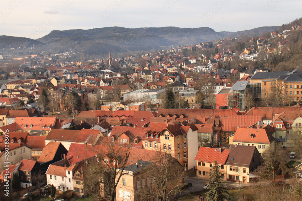 Blick über die Dächer von Rudolstadt nach Süden