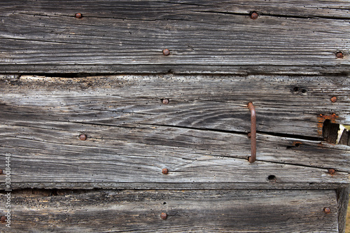 Cravegna (VCO), Italy - December 19, 2017: The planks of an old rural house, Vigezzo Valley, VCO, Piedmon, Italy photo