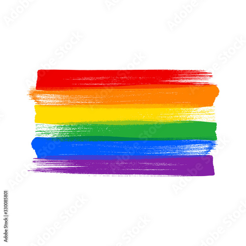 Rainbow LGBT flag - paint style vector illustration.