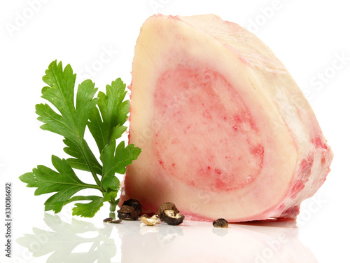 Photos Beef Bone Marrow with Spice isolated on white Background