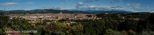 Florence skyline panorama of the whole city and the surrounding hills
