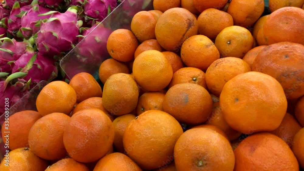 Thai yellow orange in the market background Thai yellow orange in the market background