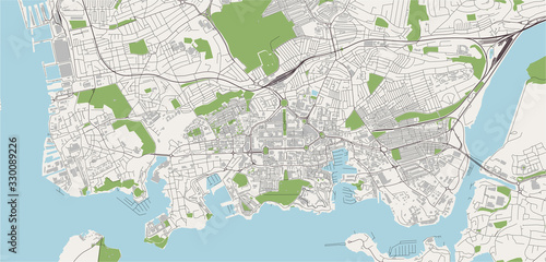 map of the city of Plymouth, Devon, South West England, England, UK