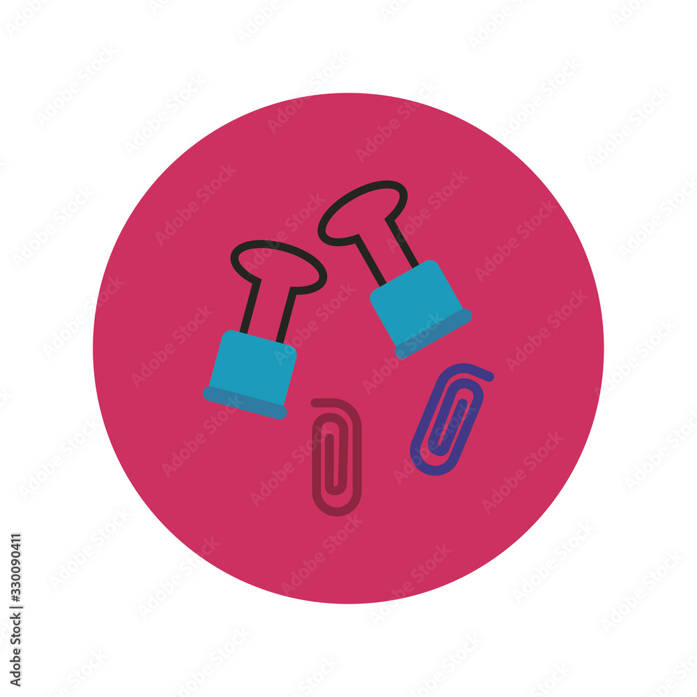 paper clips block and flat style icon