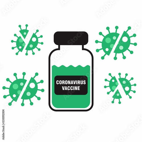 Corona Virus Vaccine Illustration, Covid-19 Vaccine Cartoon Design Template Vector
