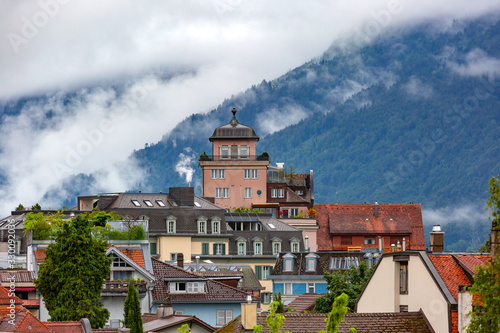 Old City of Interlaken, important tourist center in the Bernese Highlands, Switzerland