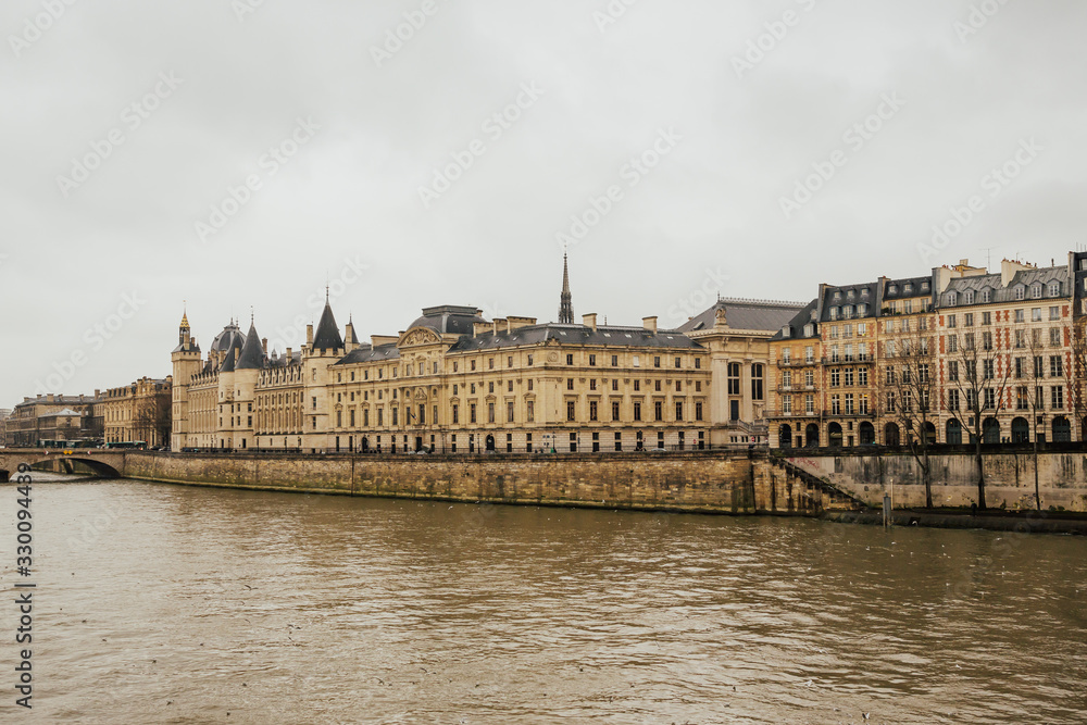 Conciergerie castle located on the west of the Ile de la Cite now used for law courts. Hundreds of prisoners during the French Revolution were taken from Conciergerie to be executed on the guillotine.
